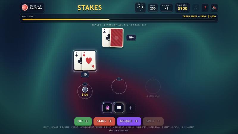 STAKES blackjack roguelike game