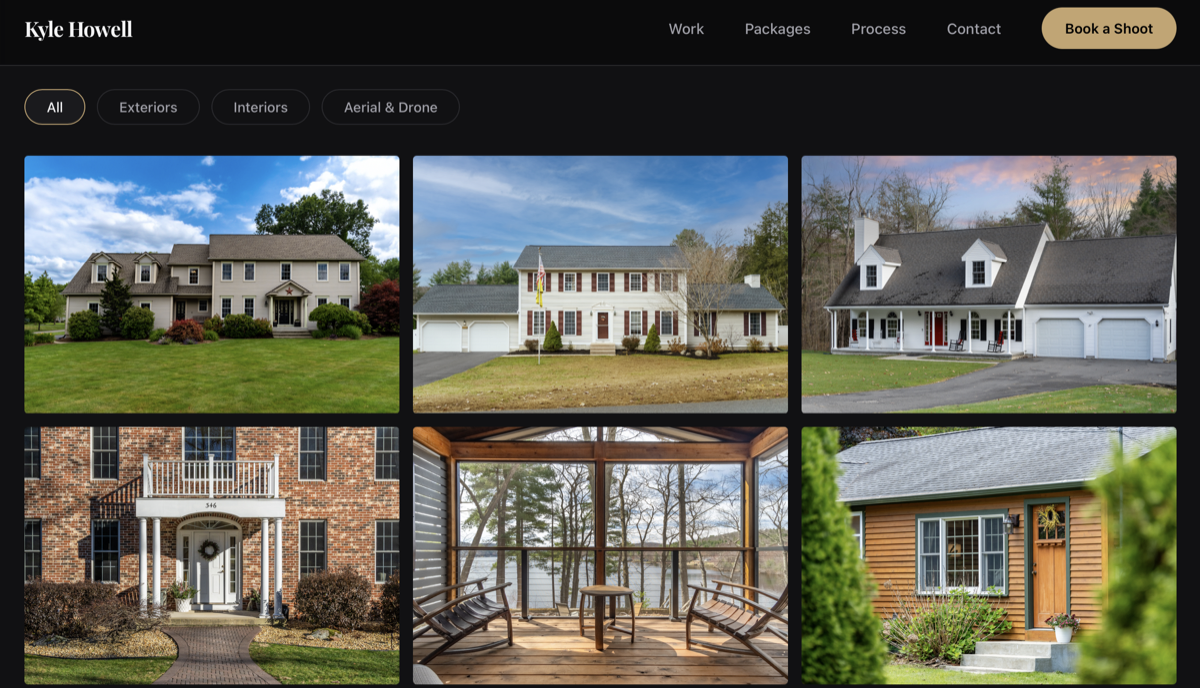 Kyle Howell Photography website